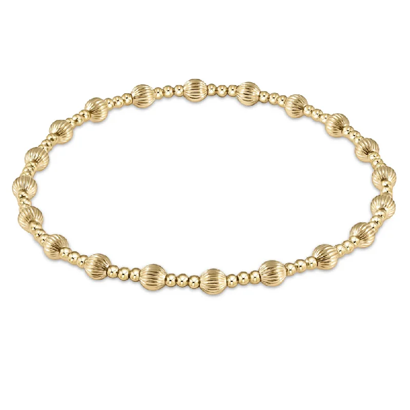 Women minimalist bangles and bracelets -enewton 7.25" extends Dignity Sincerity Pattern Gold Bead Bracelet