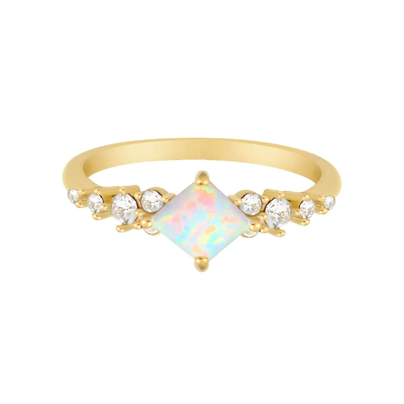 Women classic silver rings -Nouvelle Opal Ring