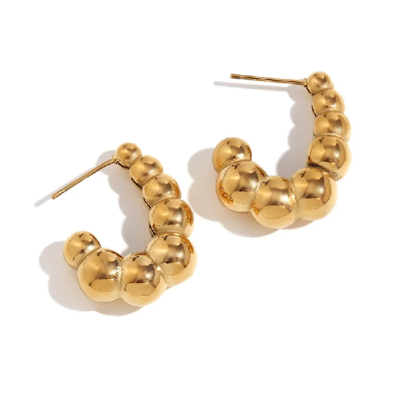 Women pearl drop earrings -Golden Seashell Earrings