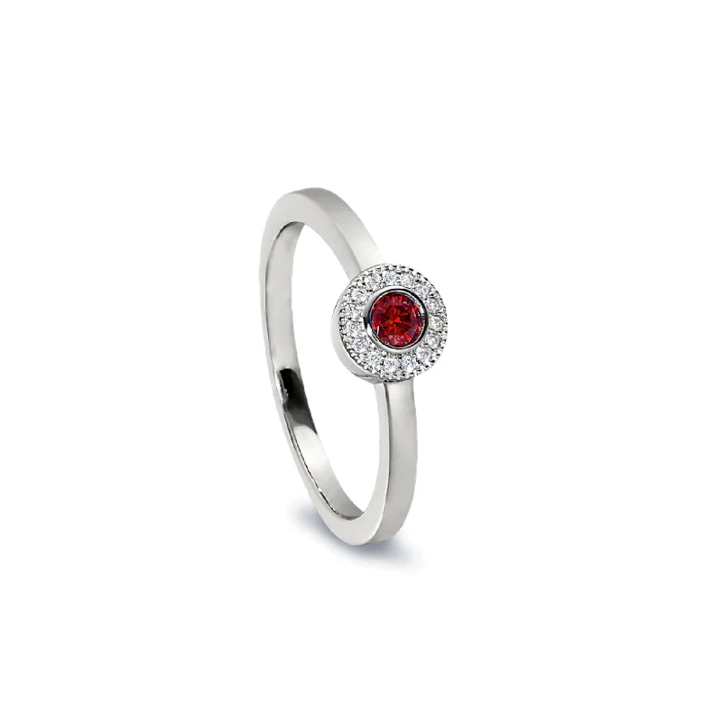 Women pearl rings -Birth Gems Ruby Ring