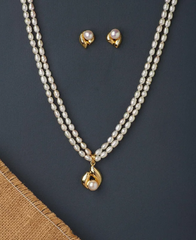 Everyday necklaces for women -Simple and Elegant Real Pearl Necklace Set