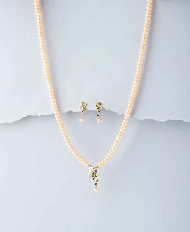 Pendant necklaces for women -Stunning Real Pearl Necklace Set