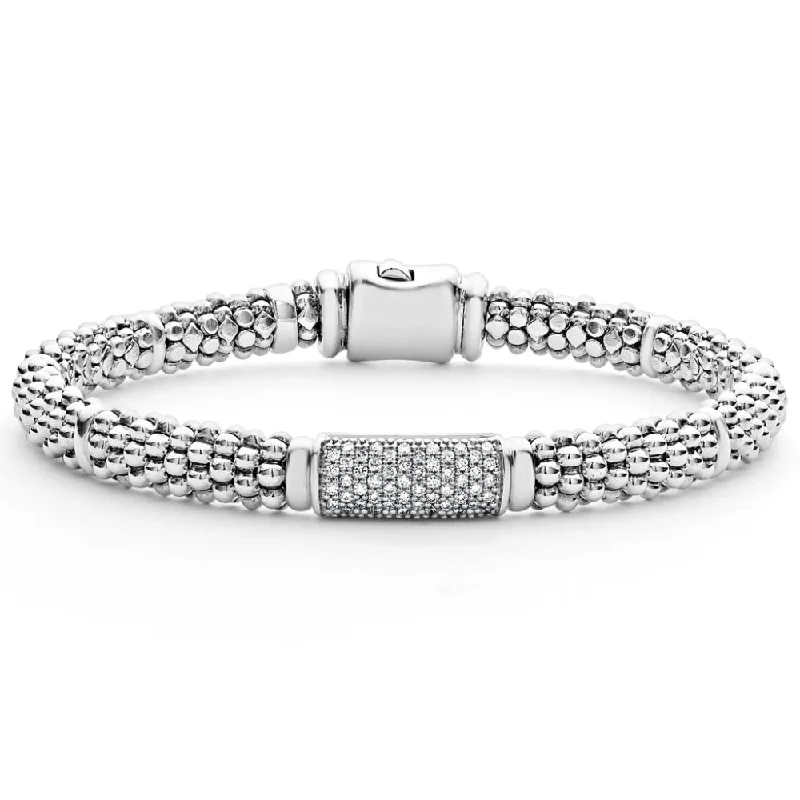 Women luxury bangles and bracelets -Lagos 6mm Caviar Diamond Bracelet