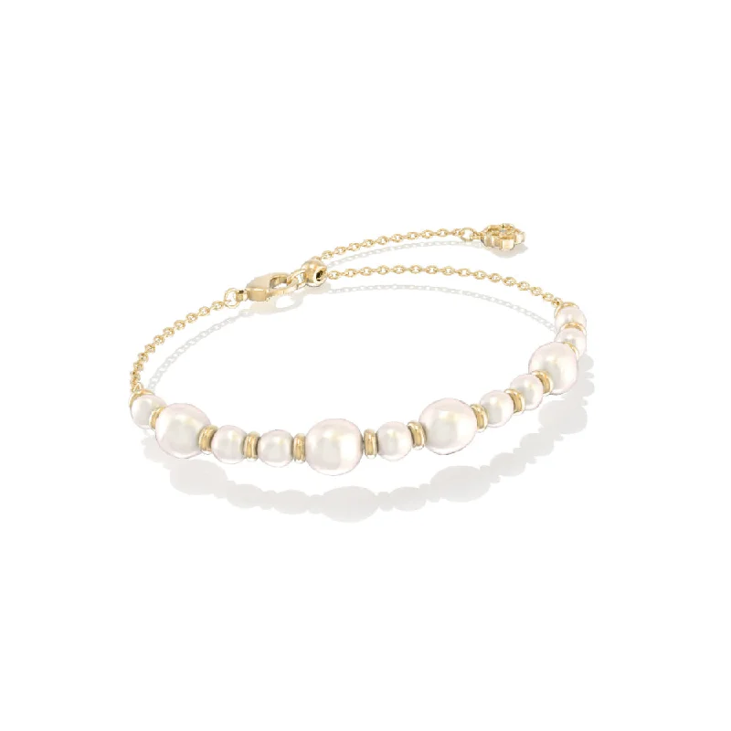 Women dainty bangles and bracelets -Kendra Scott Jovie Gold Beaded Delicate Chain Bracelet