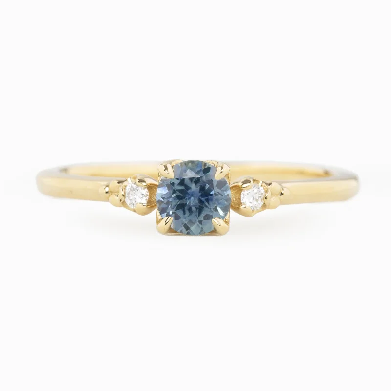 Classic engagement rings for women -Estel Ring 4.5mm 0.45ct Blue Montana Sapphire, 14k Yellow Gold