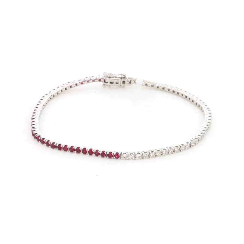 Women chunky bangles and bracelets -Ruby & Diamond Tennis Bracelet | M10268077