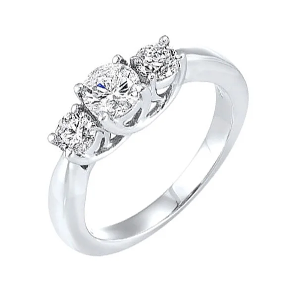 Women multi-stone rings -14Kt White Gold Diamond (1Ctw) Ring