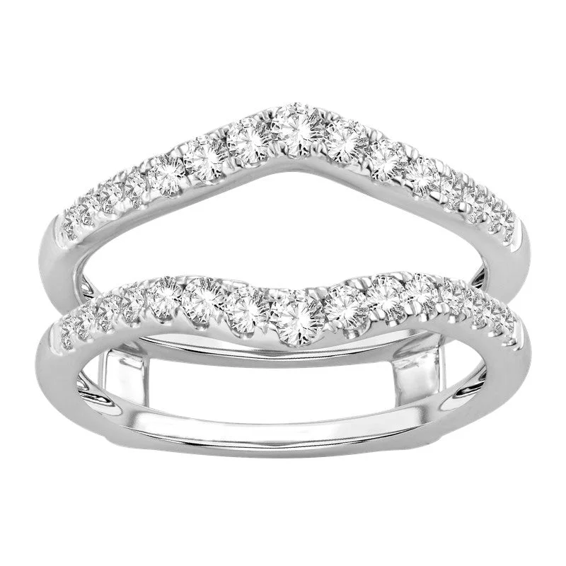 Sleek gold engagement rings for women -1/2ctw Diamond Ring Guard