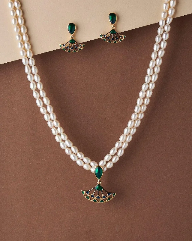 Chunky statement necklaces for women -Trendy Pearl Necklace Set