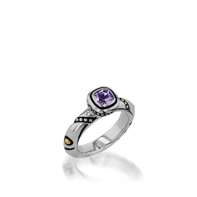 Women thin bands rings -Chorus Gemstone Stack Ring