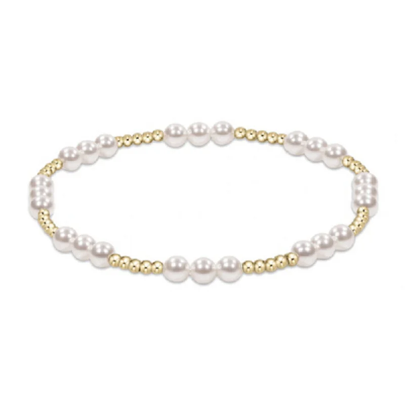 Women rose gold bangles and bracelets -enewton 6.25"  Classic Joy Pattern 4mm Bead Bracelet - Pearl