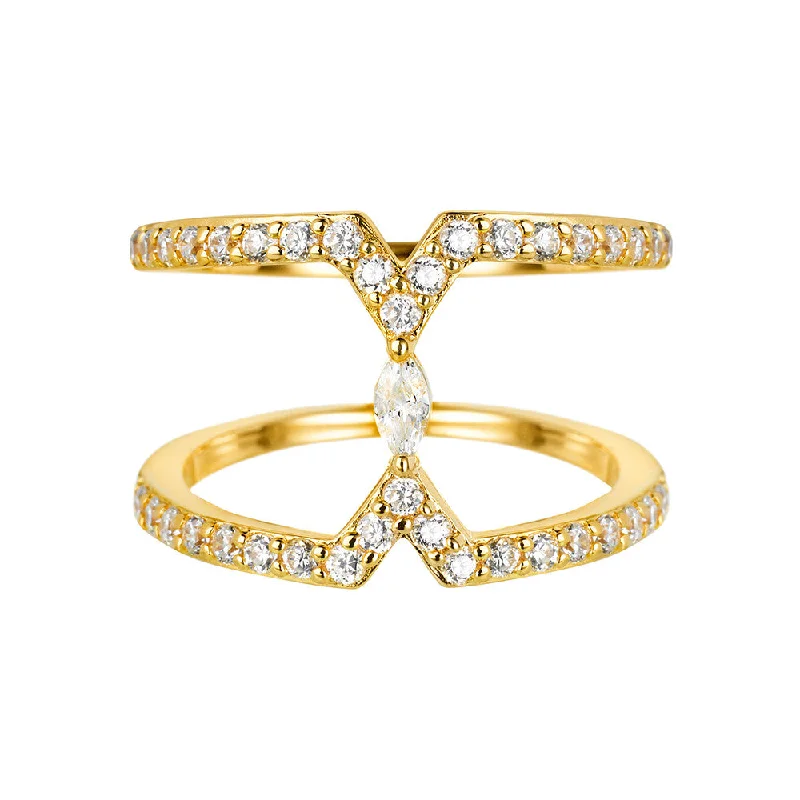 Women engagement rings -Yellow Gold Marquise Ring