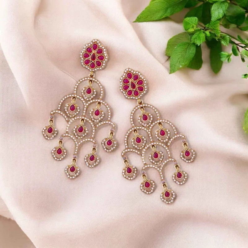 Women artistic earrings -Rani Maalai Danglers