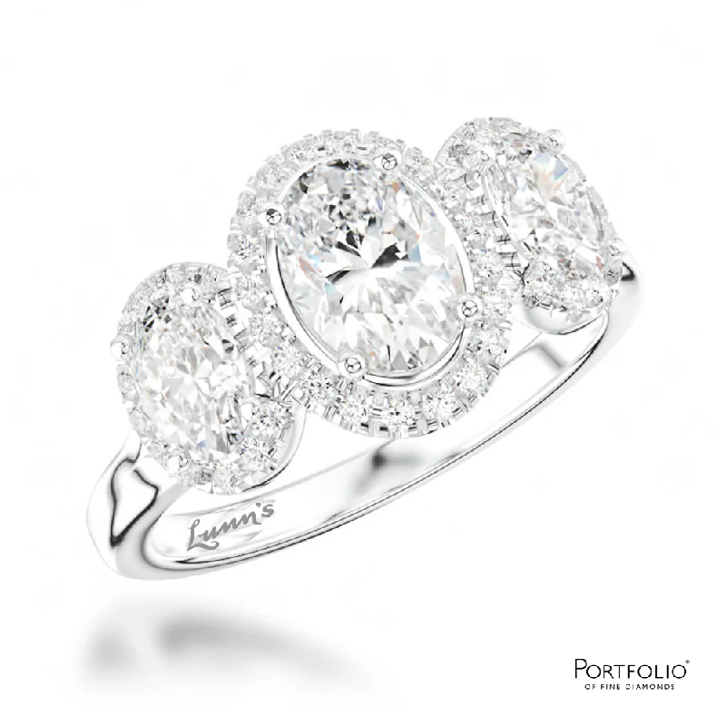 Women three-stone rings -Three Stone 0.60ct E VVS2 Diamond Platinum Ring