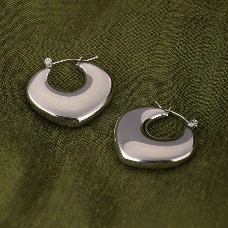 Women custom-made earrings -Silver Adore Earrings