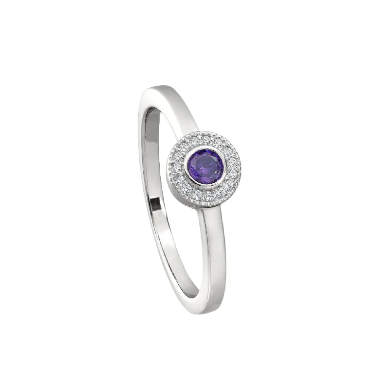 Diamond rings for women -Birth Gems Amethyst Ring