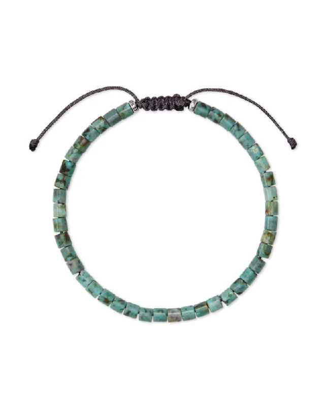 Women gemstone bangles and bracelets set -Scott Bros. Grey Oxidized Sterling Silver Bracelet In Turquoise Jasper