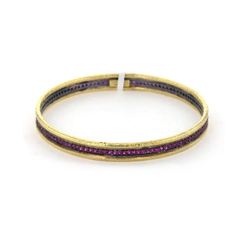 Women stylish bangles and bracelets -Ruby Silver & 24K Bangle Bracelet