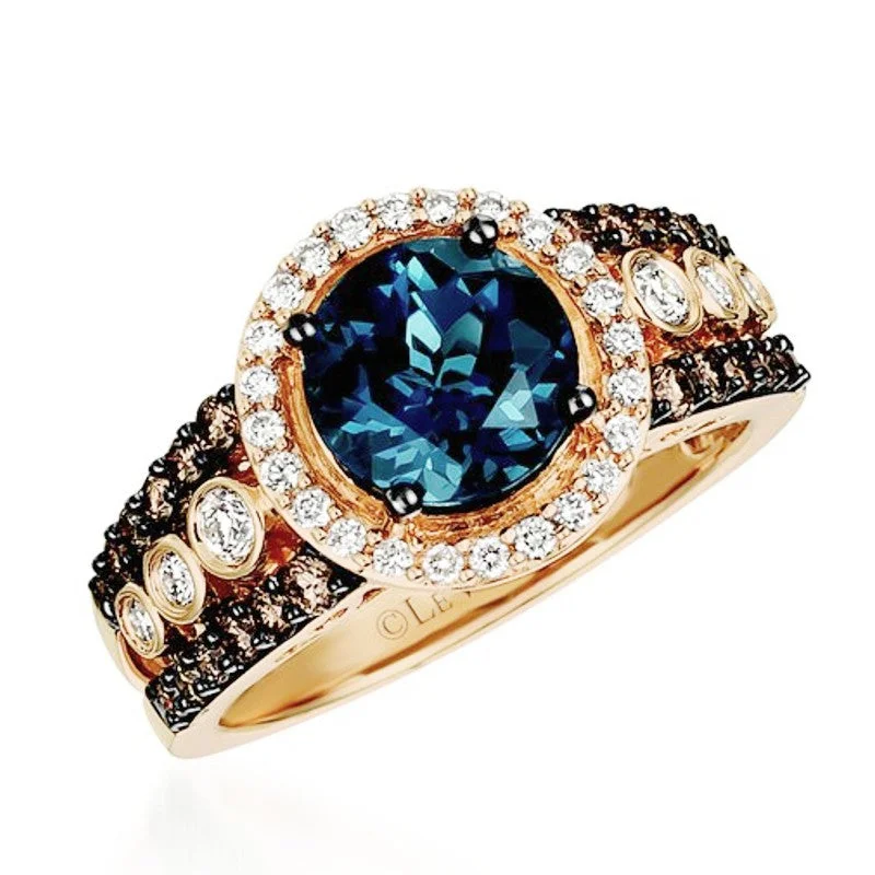 Women birthstone rings -Le Vian Chocolatier® Deep Sea Blue Topaz™Ring