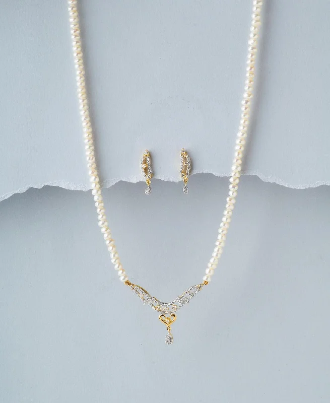 Monogram necklaces for women -Trendy Pearl Necklace Set