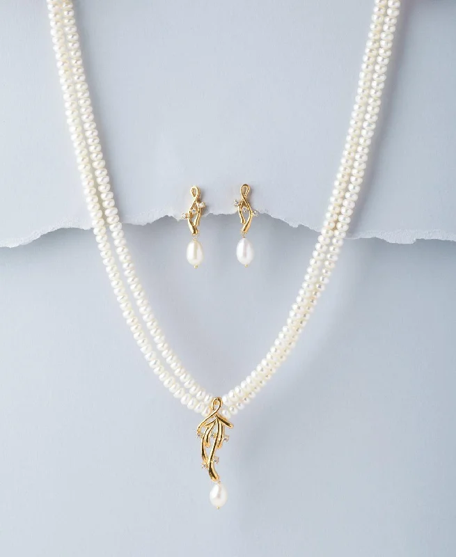 Matching necklace sets for women -Trendy Real Pearl Necklace Set