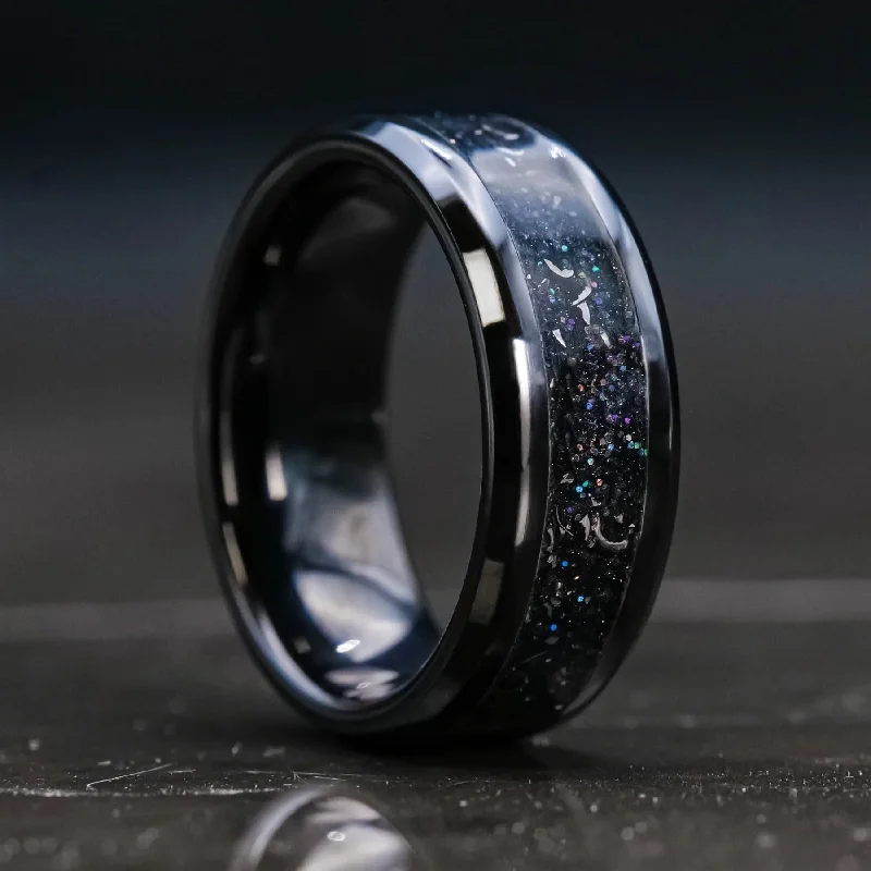 Women engagement rings -Radiant Blackout Glowstone Ring