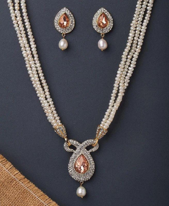 Luxury gold necklaces for women -Trendy Real Pearl Necklace Set