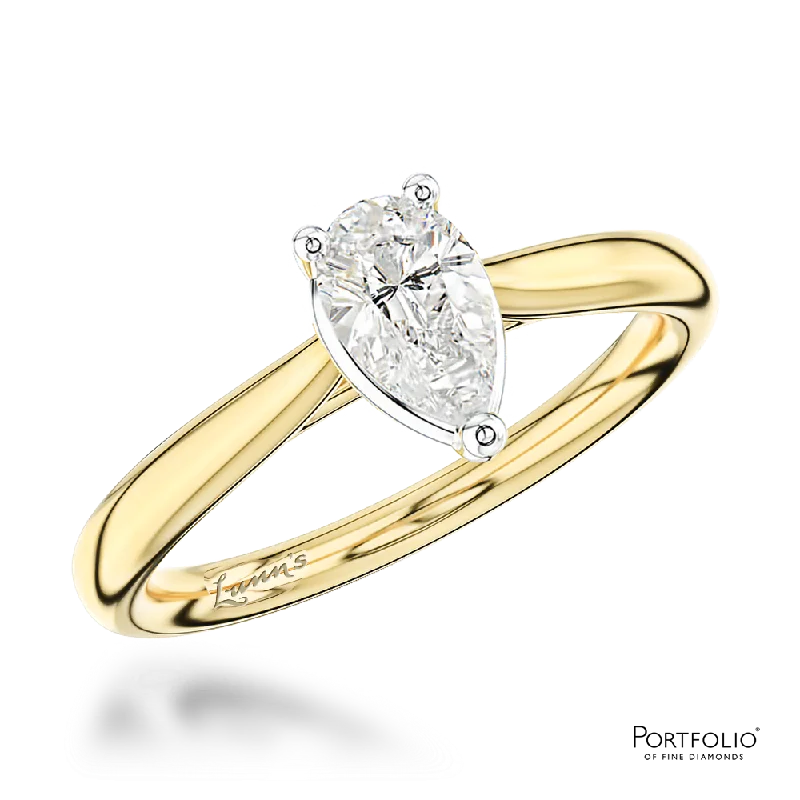 Women wedding rings -Solitaire 0.70ct F VS1 Diamond Yellow Gold/Platinum Ring