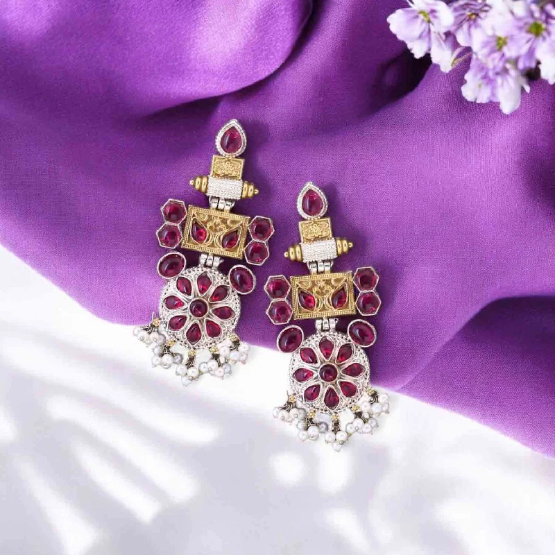 Women minimalist earrings -Rani Girisa Oxidised Danglers