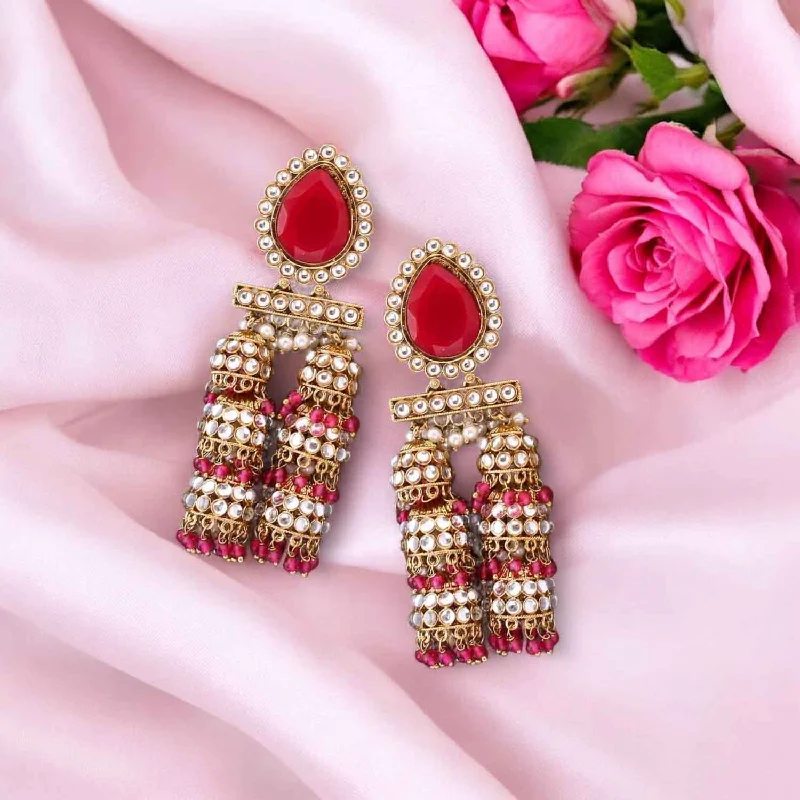 Women heart-shaped diamond earrings -Rani Kristie Jhumkis