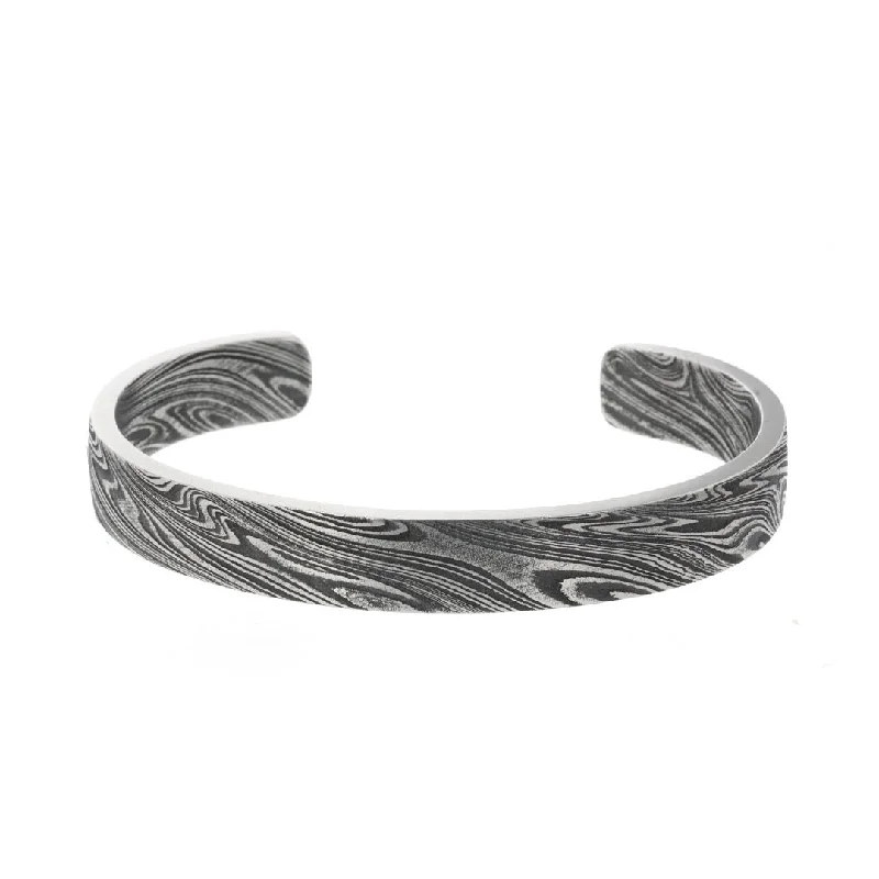 Gold bangles and bracelets for women -Damascus Steel Cuff Bracelet