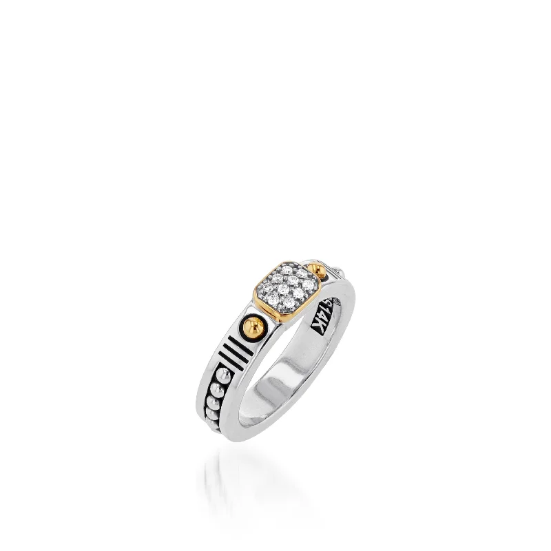 Affordable rings for women -Sahara Pave Diamond Stack Ring