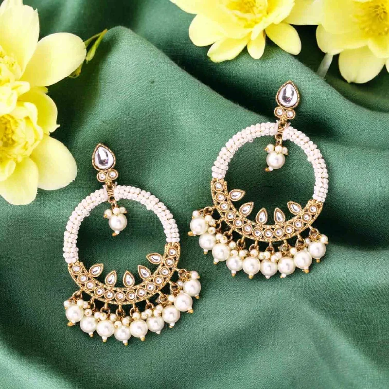 Women colorful earrings -Ivory Meeru Chandbalis