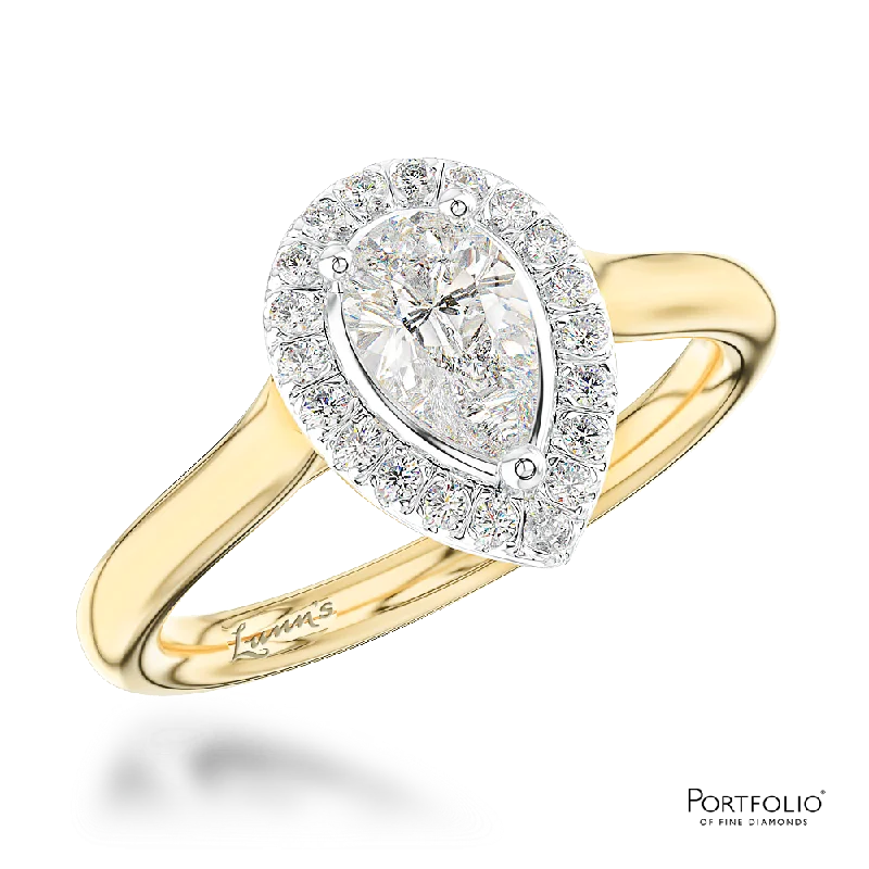 Women handmade rings -Cluster 0.41ct G VS2 Diamond Yellow Gold/Platinum Ring