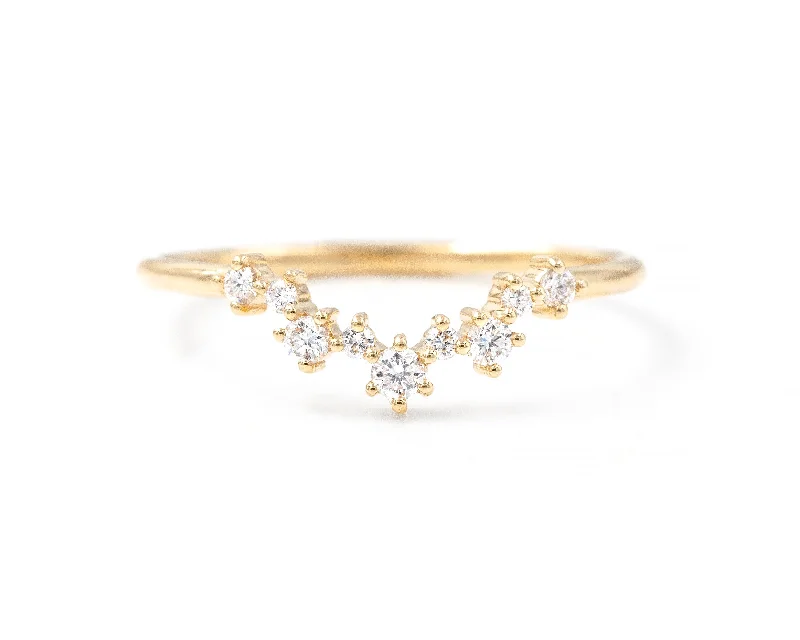 Women fashion rings -Original Curve Aster Cluster Band