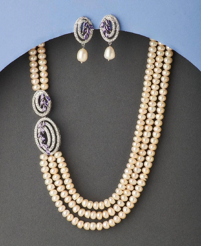 Custom necklaces for women -Ravishing Real Pearl Necklace Set