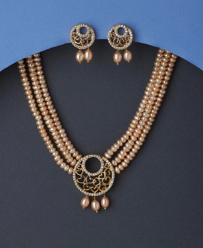 Diamond necklaces for women -Ravishing Real Pearl Necklace Set