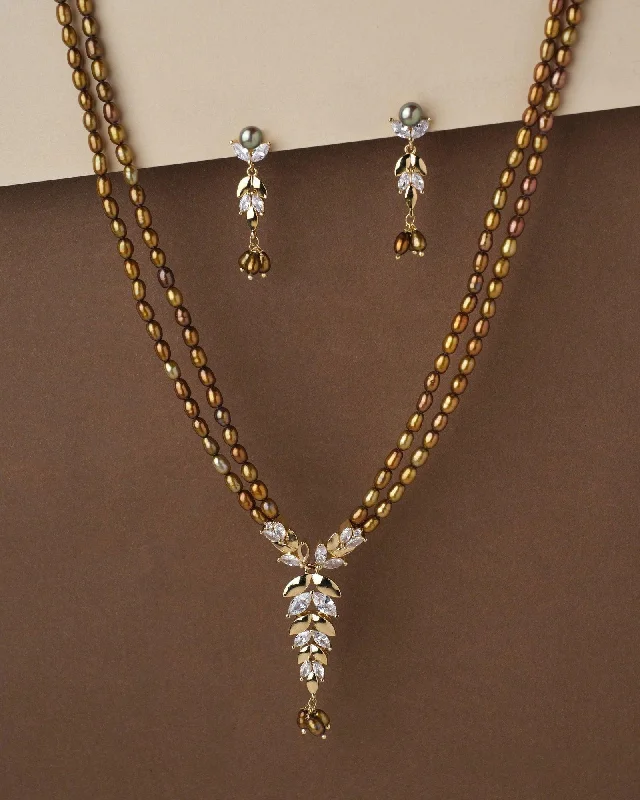 Gold necklaces for women -Trendy Pearl Necklace Set