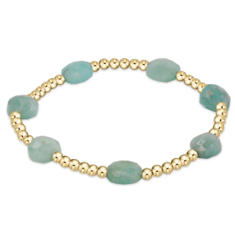 Women retro bangles and bracelets -enewton 6.25" Admire Gold 3mm Bead Bracelet - Amazonite