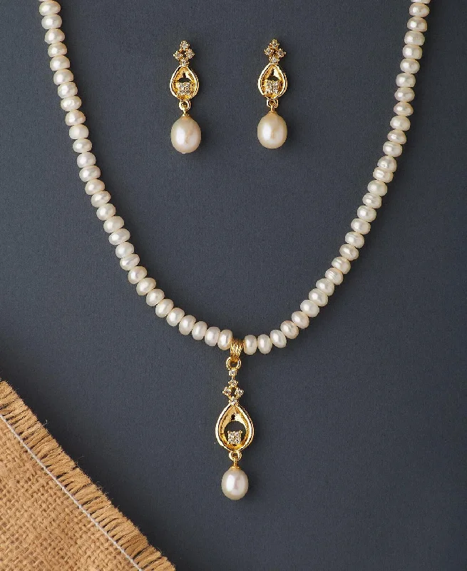 Matching necklace sets for women -Trendy Real Pearl Necklace Set