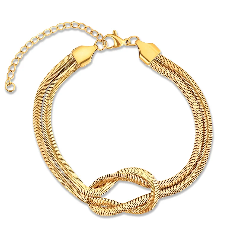 Women fashion bangles and bracelets -Rhodes Knotted Snake Chain Bracelet