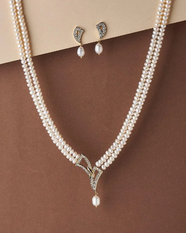 Initial necklaces for women -Trendy Pearl Necklace Set