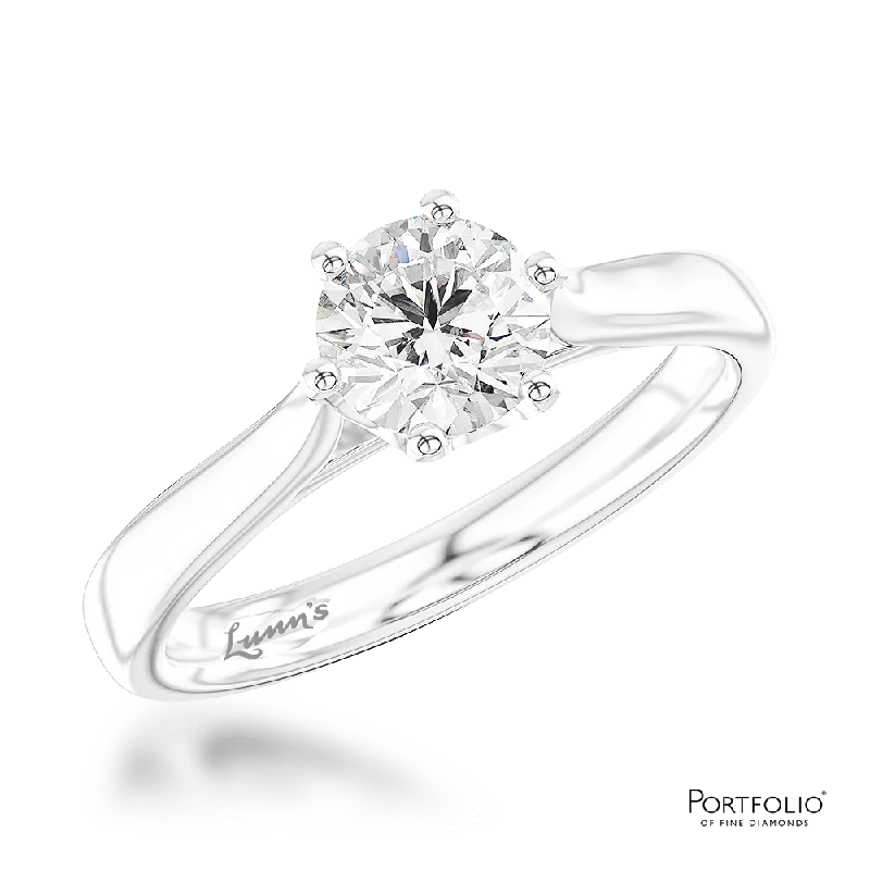 Women adjustable rings -Solitaire 0.70ct G SI1 Diamond Platinum Ring