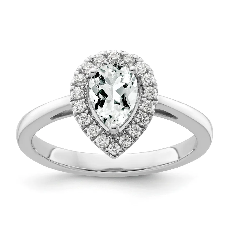 Women gold-plated rings -White Sapphire Diamond Halo Ring