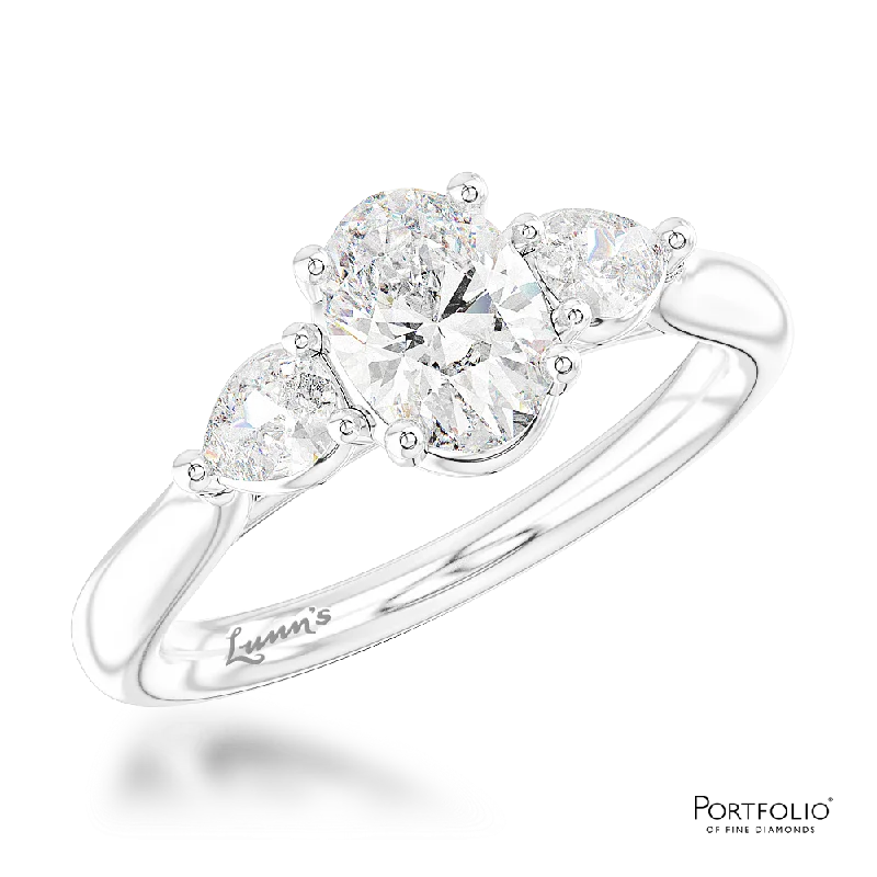 Women art deco rings -Three Stone 0.70ct E SI1 Diamond Platinum Ring