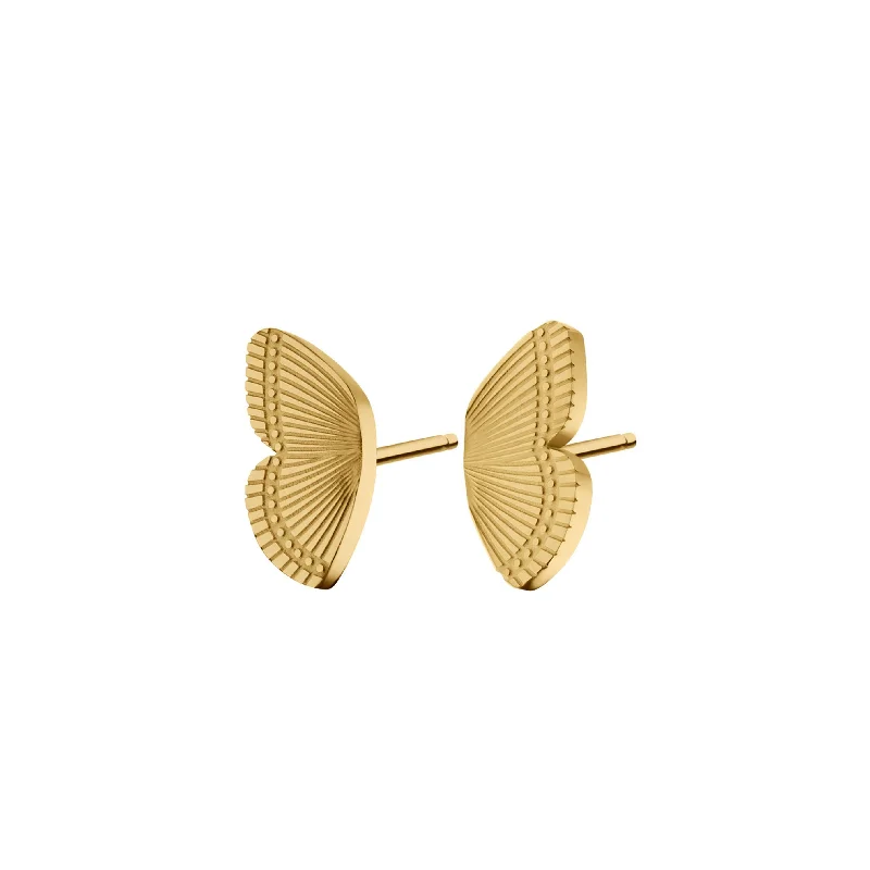 Women statement pearl earrings -Butterfly Duo Studs