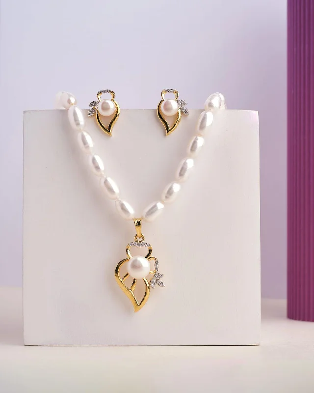 Pearl necklaces for women -Subtle Minimalism Pearl Necklace Set