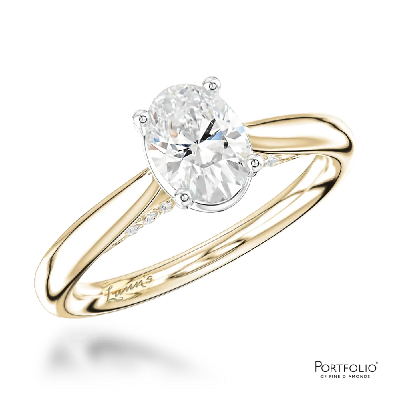 Women custom engagement rings -Solitaire 0.90ct G VS2 Diamond Yellow Gold/Platinum Ring