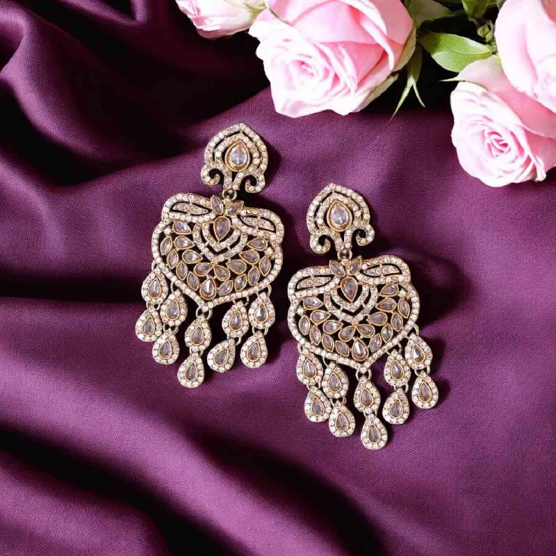 Women elegant drop earrings -Golden Humna Chandbalis