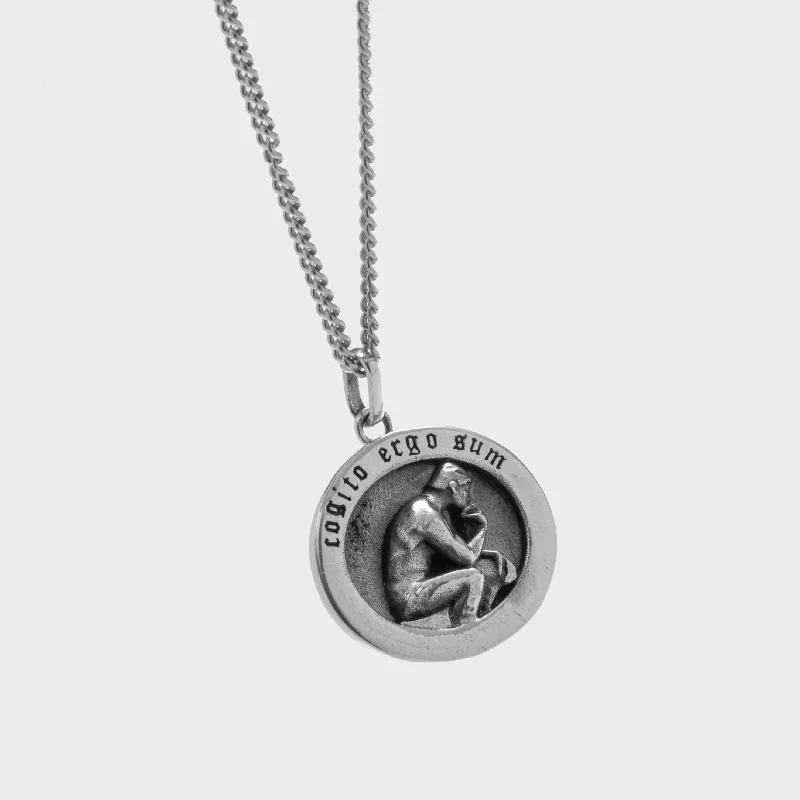 Oval pendant necklaces for women -The Thinker - Necklace